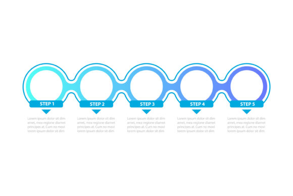 Blue Colored Circles Steps Infographic for Modern Graphics