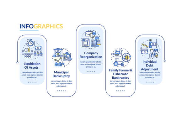 Business Bankruptcy Vector Infographic - Clean Graphics for Editorial Use