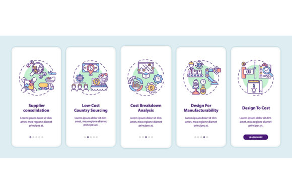 Cost Reduction Strategies Onboarding Graphics