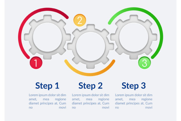 Empty Circle Gears Vector Infographic for Graphics and Infographics