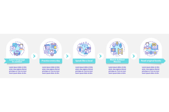 Language Learning Vector Infographic - Graphics for Infographics