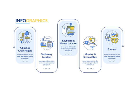 Office Ergonomics Vector Infographic Graphics