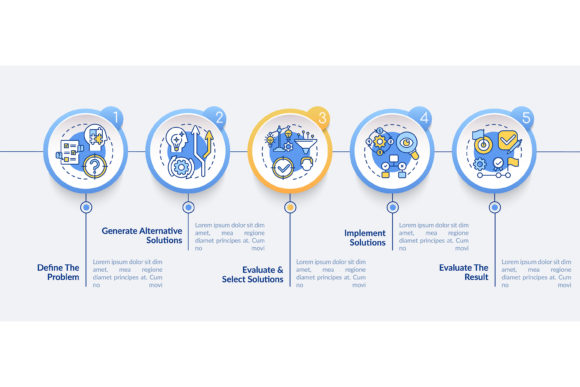 Problem Solving Steps Vector Infographic for Local Business Graphics