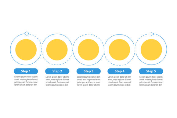 Round Flowchart Infographic Template for Clean Graphics and Infographics