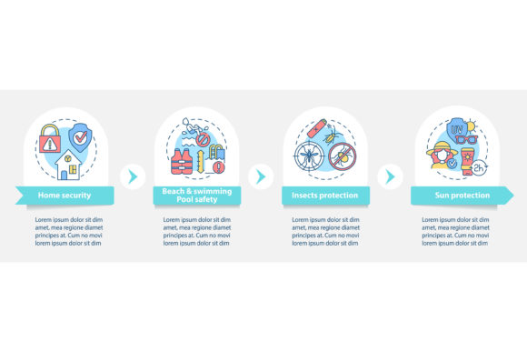 Summertime Safety Vector Infographic for Local Business Graphics