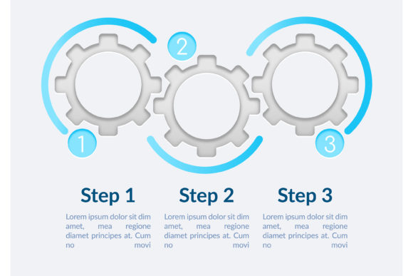 Transparent Gears Vector Infographic for Graphics and Infographics