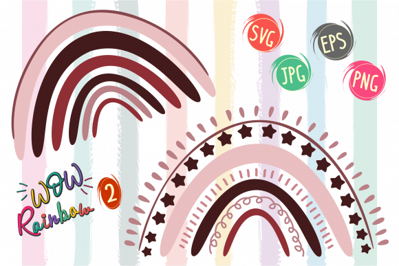 WOW Rainbow: A Vibrant Graphic Design Asset for Bloggers and Publishers